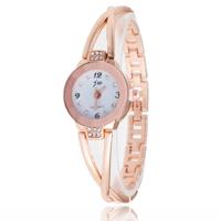 2 stuks stalen riem Diamond mirror digitale schaal quartz horloge armband horloge voor vrouwen (Rose goud)