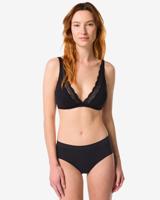 HEMA Dameshipster naadloos micro met kant zwart (zwart)