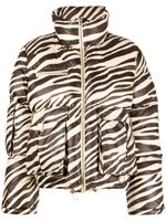 Cynthia Rowley zebra-print puffer jacket - Marron - thumbnail