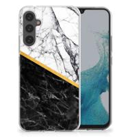 Samsung Galaxy A34 | TPU | Siliconen hoesje | Marmer Wit Zwart - Origineel Cadeau Man