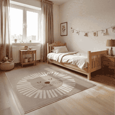 Vloerkleed Kids Happy Lion 170x120cm - - Dekbed-Discounter.nl