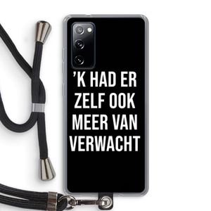 Meer verwacht - Zwart: Samsung Galaxy S20 FE / S20 FE 5G Transparant Hoesje met koord