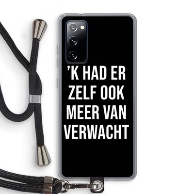 Meer verwacht - Zwart: Samsung Galaxy S20 FE / S20 FE 5G Transparant Hoesje met koord