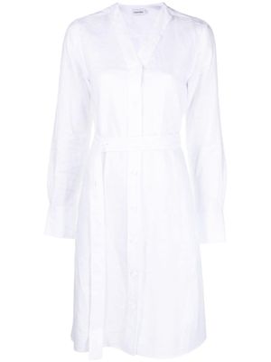 Calvin Klein robe ceinturée à manches longues - Blanc