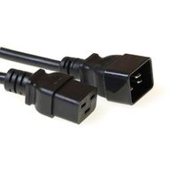 ACT AK5085 230V Verlengkabel C19/C20 Zwart - 60 cm