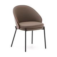 Kave Home Eamy eetkamerstoel kunstleer Bruin/Walnoot