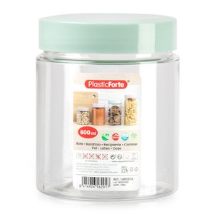 Voorraadpot/bewaarpot - 600 ml - kunststof - mint groen - B10 x H12 cm