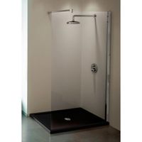 Novellini Kuadra inloopdouche H 87/90x200cm met muursteun 100cm chroom/helder KUADH901K