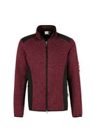 Hakro 836 Knitted fleece jacket Dawson - Mottled Burgundy - 3XL
