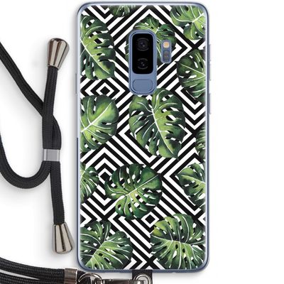 Geometrische jungle: Samsung Galaxy S9 Plus Transparant Hoesje met koord