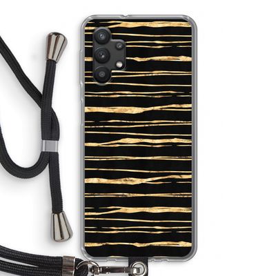 Gouden strepen: Samsung Galaxy A32 5G Transparant Hoesje met koord