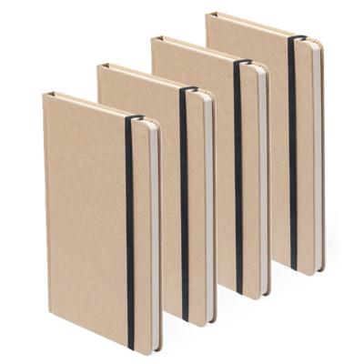 Notitieblok - Set van 4x stuks - luxe - met elastiek - notitieboekje - A5 formaat - 100 bladzijdes