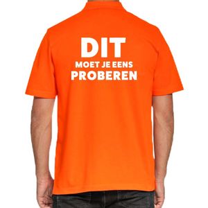 Dit moet je eens proberen beurs/evenementen polo shirt oranje vo