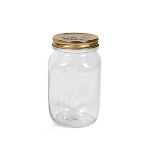 1x Transparante bewaarpotten/voorraadpotten met schroefdop van glas 1 liter