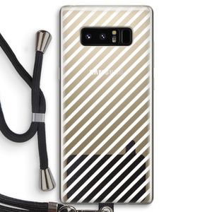 Strepen zwart-wit: Samsung Galaxy Note 8 Transparant Hoesje met koord