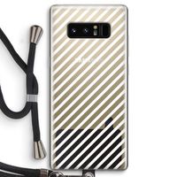 Strepen zwart-wit: Samsung Galaxy Note 8 Transparant Hoesje met koord
