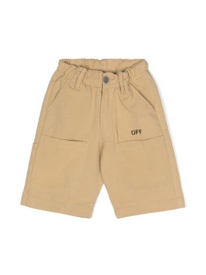 Off-White Kids short en coton à rayures Diag - Tons neutres