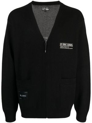 izzue cardigan à logo brodé - Noir