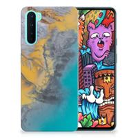 OnePlus Nord | TPU | Siliconen hoesje | Marble Blue Gold