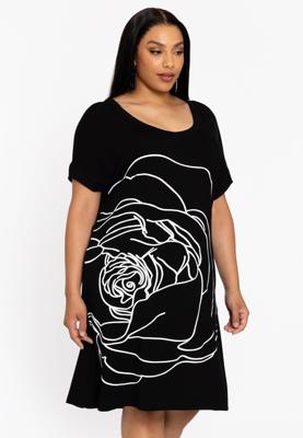 Yoek Jurk FIORE | Zwart | Maat 50/52