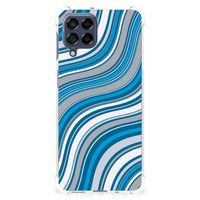 Samsung Galaxy M53 Doorzichtige Silicone Hoesje Waves Blue - thumbnail