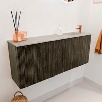 Toiletmeubel Mondiaz Joya Dlux | 100 cm | Meubelkleur Shadow | Faye wastafel Opalo Wasbak Rechts | 1 kraangat