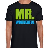 Mr. wonderful fun tekst t-shirt zwart heren - thumbnail