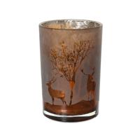 Gazen Theelichthouder Glasdia 12x18 cm Mat Transparant/Goud