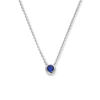 925 Zilver Collier September Zirkonia Geboortesteen 41+4cm
