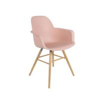 Zuiver Albert Kuip Eetkamerstoelen met armleuning Roze - Set van 2 - thumbnail