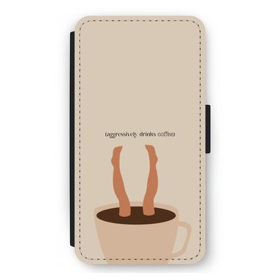 Aggressively drinks coffee: iPhone 12 mini Flip Hoesje