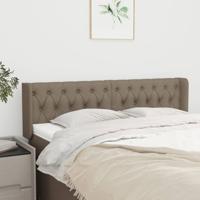Hoofdbord met randen 147x16x78/88 cm stof taupe