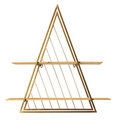 Wandrek - 2 plankjes - goud - 58 x 22 x 70 cm - metaal