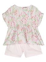 Il Gufo ensemble haut-short à fleurs - Rose - thumbnail