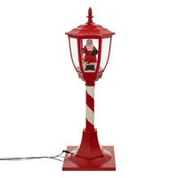 Kerst decoratie lantaarnpaal - rood - met led verlichting - 90 cm - sneeuw lantaarn Kerst decoratie lantaarnpaal - rood - met led verlichting - 90 cm - sneeuw lantaarn