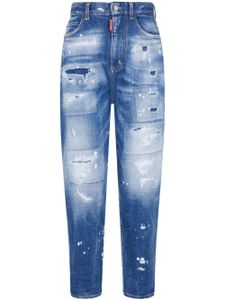 DSQUARED2 jean cigarette à effet usé - Bleu