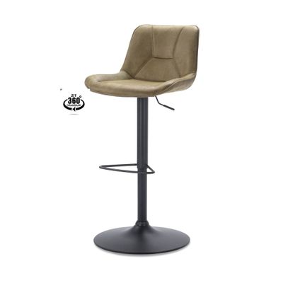 Haluta Verstelbare Barkruk Jasper - Draaibaar - Moss (zithoogte 60 - 80cm)