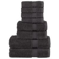 VidaXL 8-delige handdoekenset solund 600 g/m² antracietkleurig