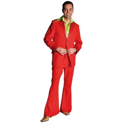 Rood jaren 70 kostuum voor heren