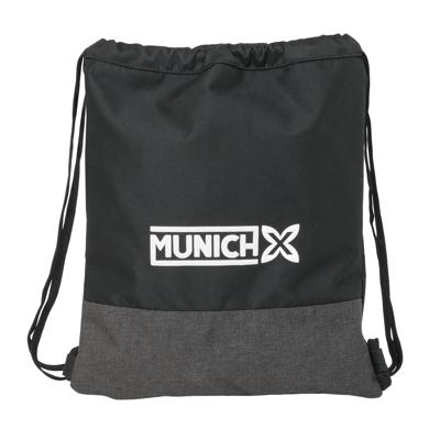 Rugtas met Koordjes Munich Topo Zwart 35 x 40 x 1 cm
