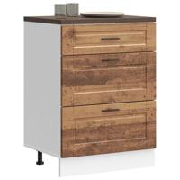 Keuken onderkast Porto bewerkt hout oud houtkleurig