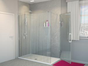 Balmani Modular hoekdouche met deur 180 x 200 cm mikado glas glanzend chroom profiel