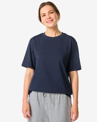 HEMA Dames T-shirt Larissa Donkerblauw (donkerblauw)