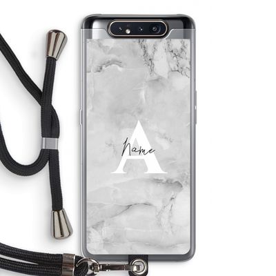 Ivory Marble: Samsung Galaxy A80 Transparant Hoesje met koord