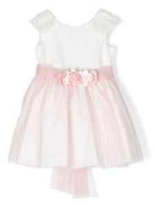 AMAYA robe évasée en tulle à taille ceinturée - Rose