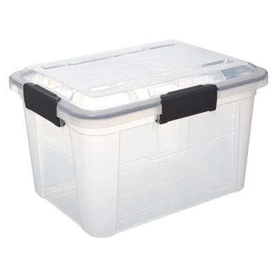 5Five opberg Box met deksel - Protect - 18 liter - 38 x 29 x 25 cm - kunststof - transparant