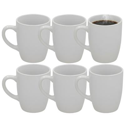 Gerimport Koffie / thee mok Mika - 20x stuks - wit - 240 ml - mokken - keramiek