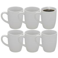 Gerimport Koffie / thee mok Mika - 20x stuks - wit - 240 ml - mokken - keramiek