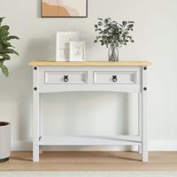 Wandtafel Mexicaans grenenhout Corona-stijl 90x34,5x73 cm wit