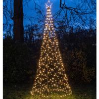 Vlaggenmast kerstboom met ster - 480 leds - 320 cm - warm wit?- kerstverlichting